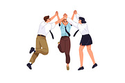 Happy people give high five set, a Person Illustration by PaperTrident (Thumbnail 6 of 9)