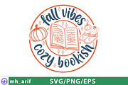 Cozy Bookish Fall Vibes  Autumn SVG, a Graphic by mh_arif (Thumbnail 4 of 4)