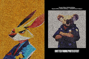Knitted Fabric Square, Poster Effect, a Layer Style Add-On by iDoodle Studio