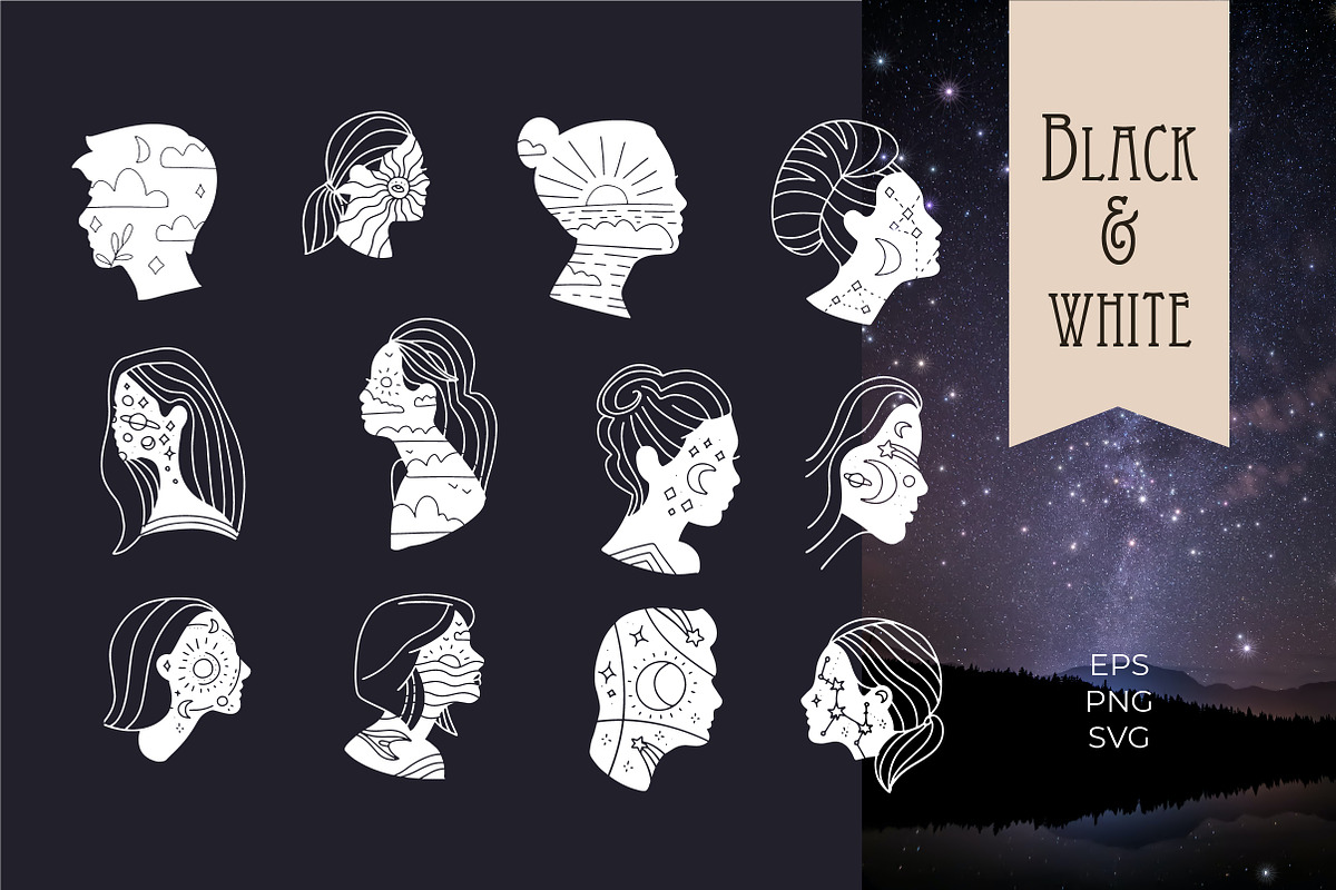 Inner life - Line art Space Faces, an Object Illustration by Lana Sham (Photo 4 of 14)