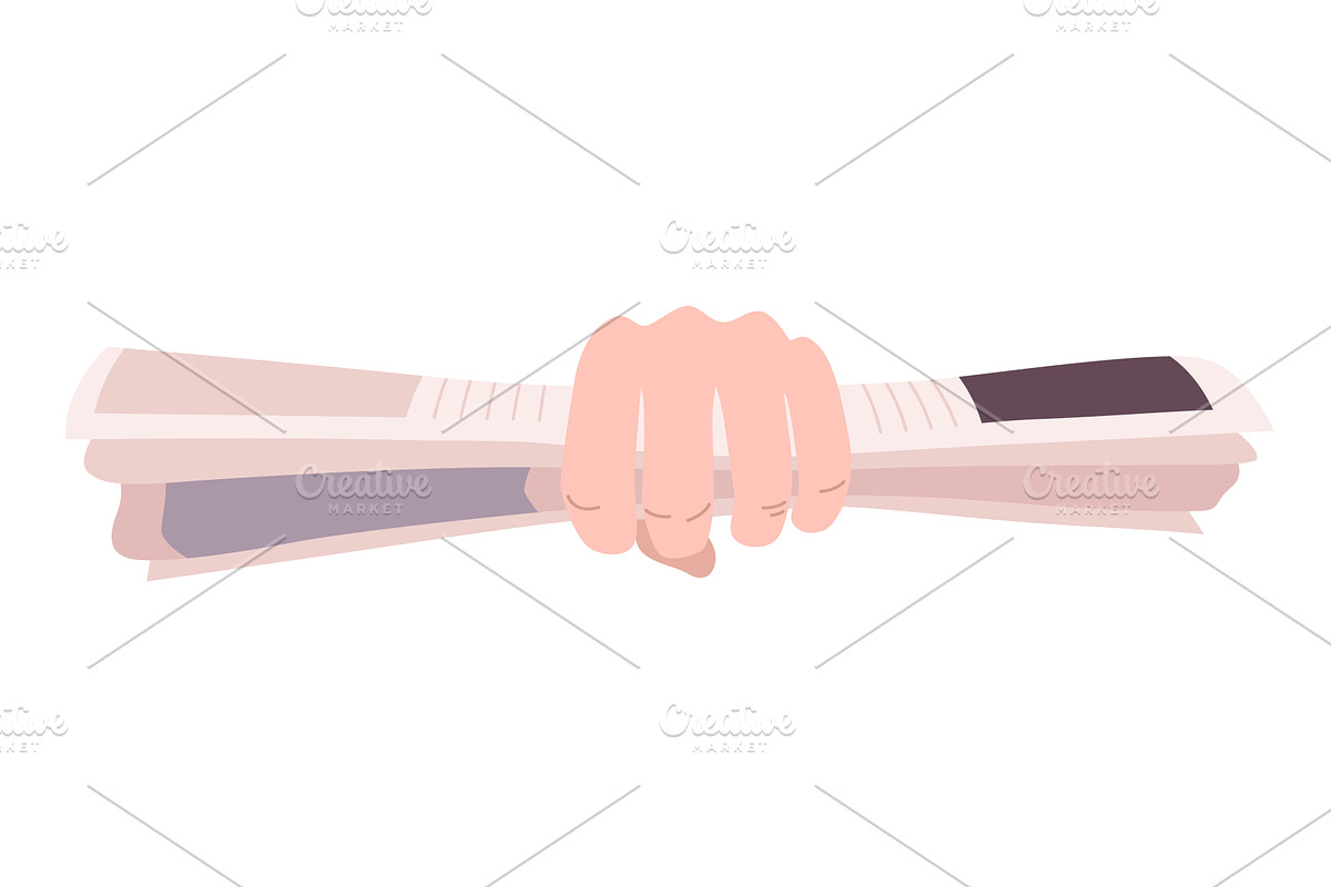 Cartoon newspaper in hand, a Person Illustration by Things for designers