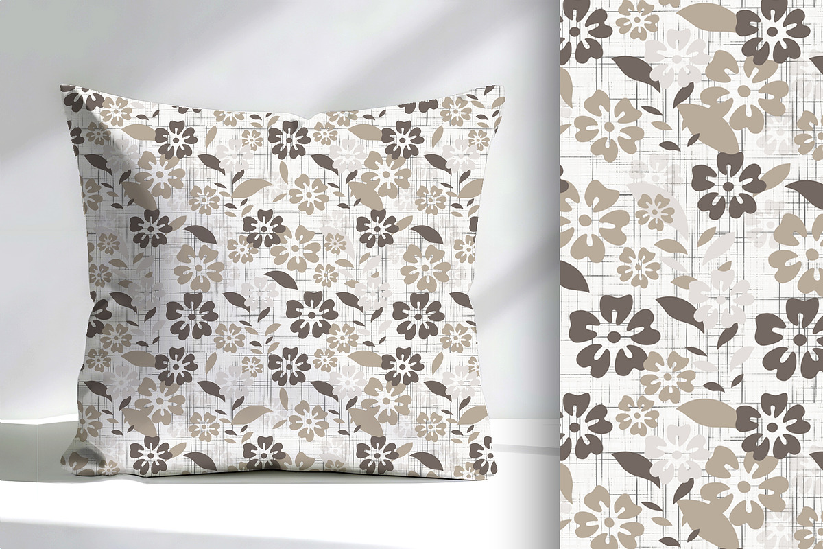 Taupe Textured Floral Seamless, a Pattern Graphic by Sharon Schwalbe (Photo 2 of 4)