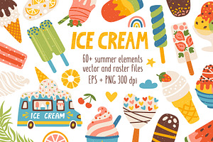 Ice Cream. Sweet summer clipart.