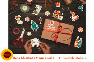 Boho Bundle Christmas Stickers