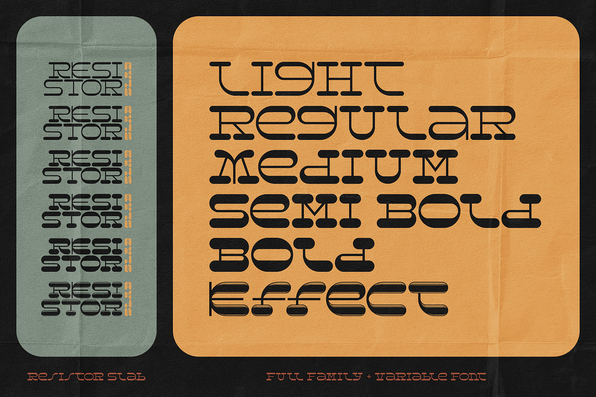 Resistor Slab Font, a Slab Serif Font by Gleb Guralnyk (Photo 5 of 7)