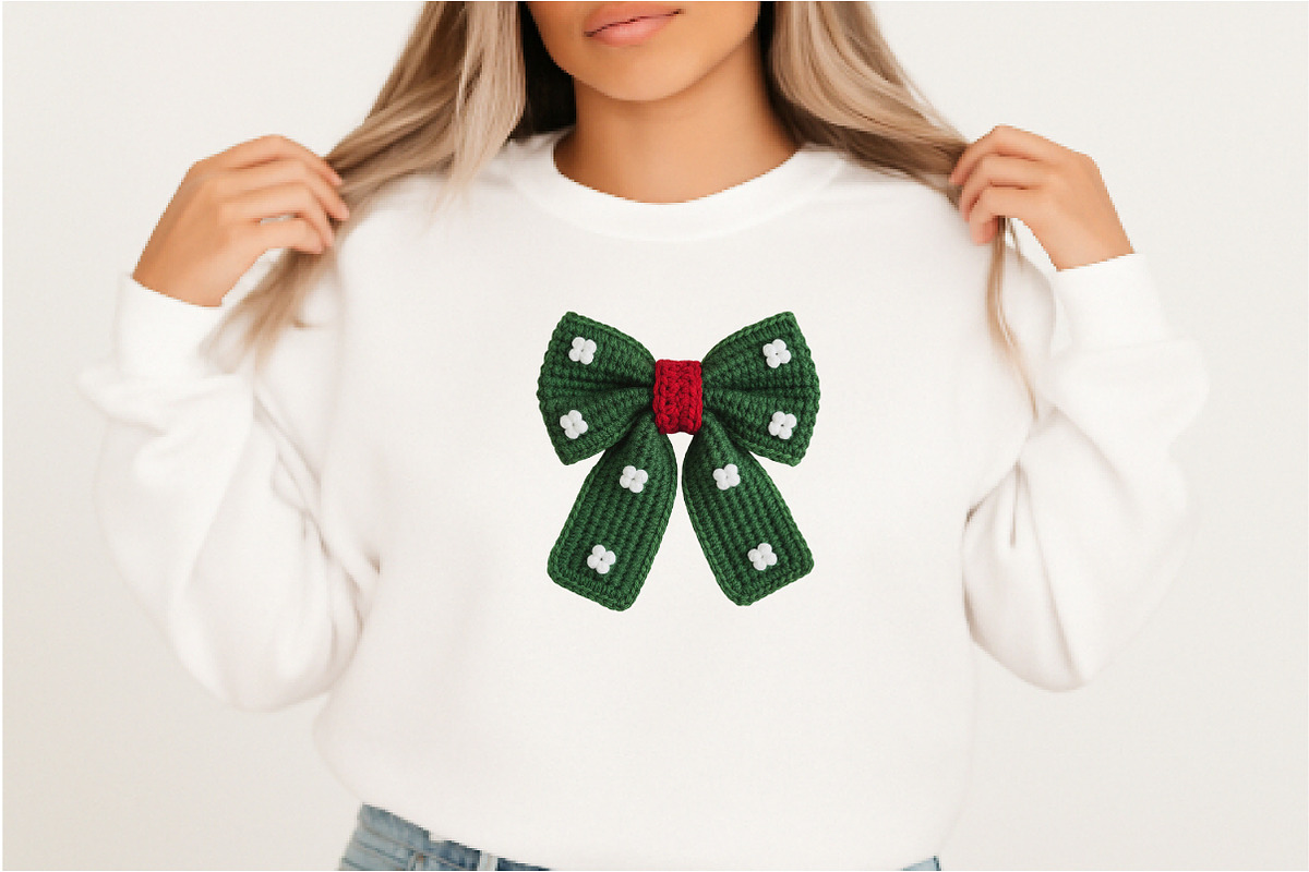 Christmas Bow Knitted Coquette, an Illustration by DreamArtGraphic (Photo 3 of 6)