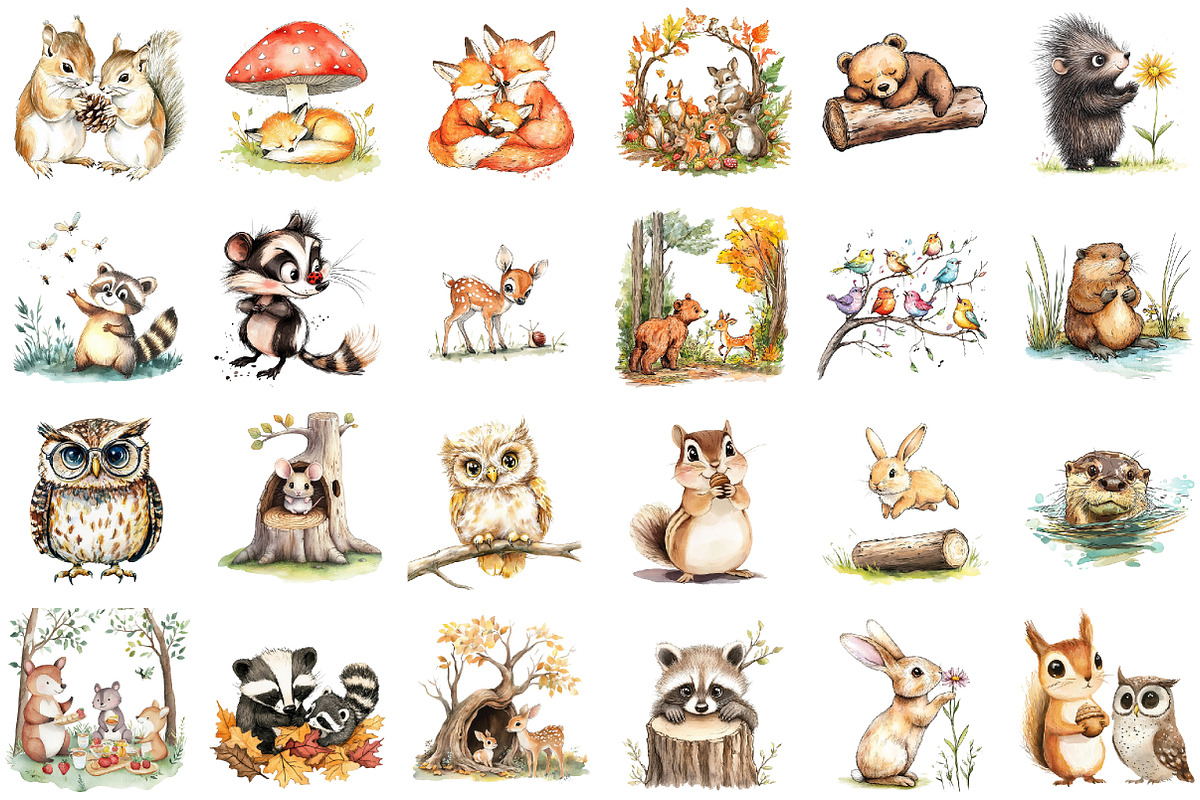 Woodland Forest Animals Friends Clip, an Illustration by Sublimation Artist (Photo 2 of 6)