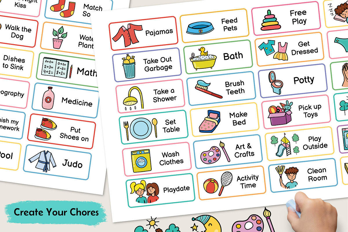 Kids Chores Clipart Collection, an Education Illustration by Gulnara Sabirova (Photo 6 of 8)