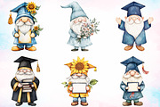 Watercolor Graduation Gnome Clipart, an Illustration by Canvas Craft (Thumbnail 2 of 4)