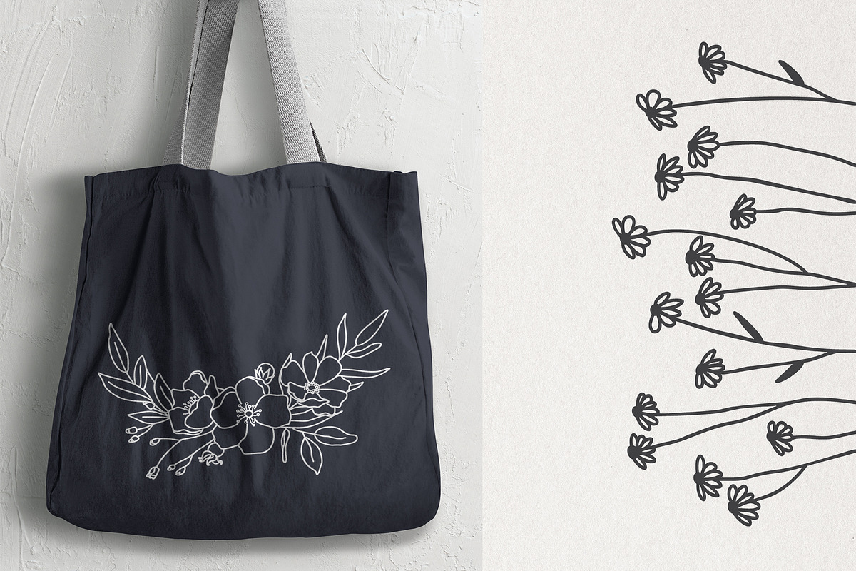 WILDFLOWER LINE-ART WREATHS, an Object Illustration by Kate Art (Photo 12 of 13)