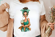 Whimsical Summer Coffee Girl Clipart, an Illustration by SVGArt (Thumbnail 7 of 9)