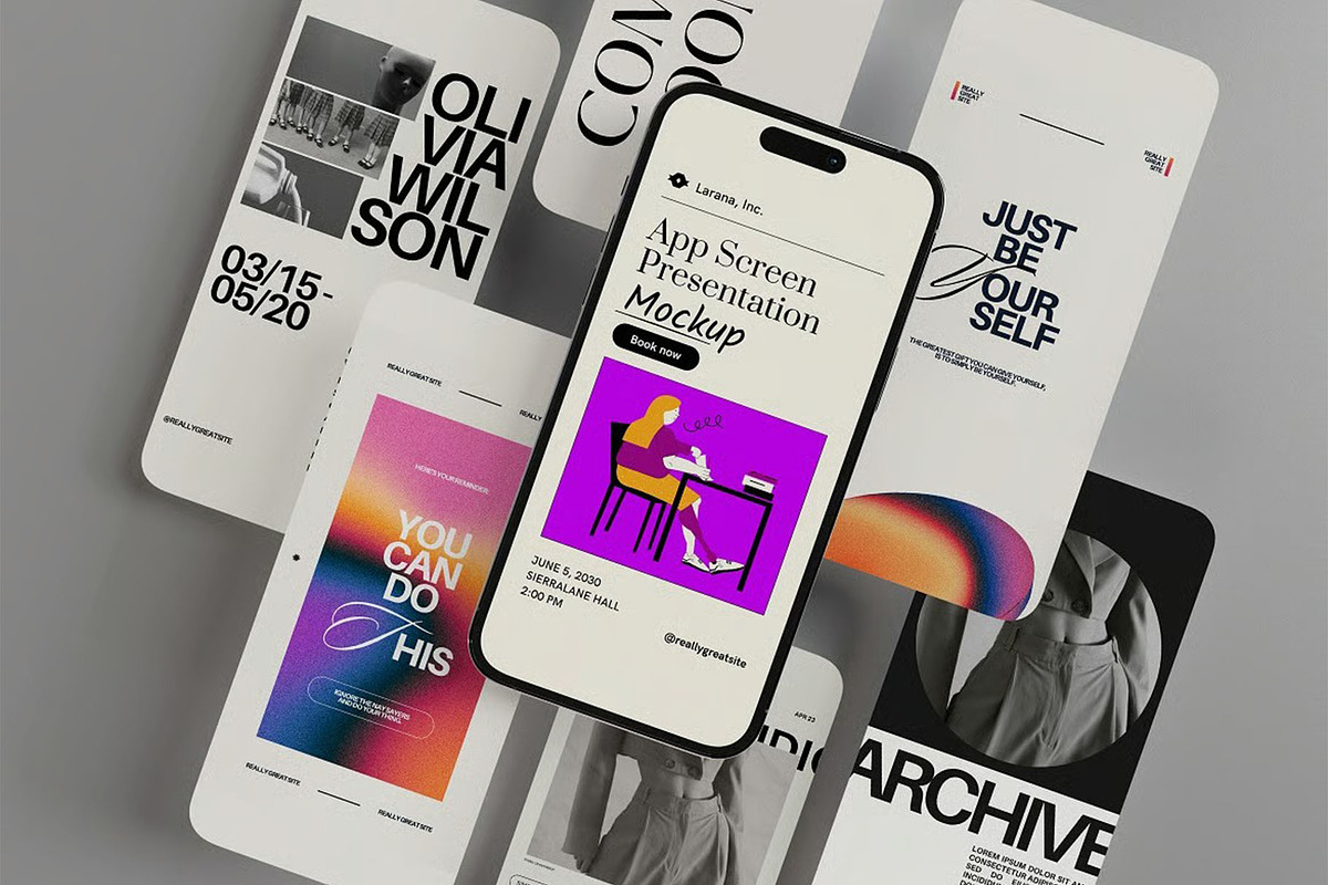 Phone Screen Presentation Mockup, a Device Mockup by zippypixelstudio (Photo 5 of 7)