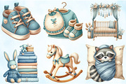 Dusty Blue Beige Baby Nursery Clipar, an Illustration by Craft Nest (Thumbnail 3 of 5)
