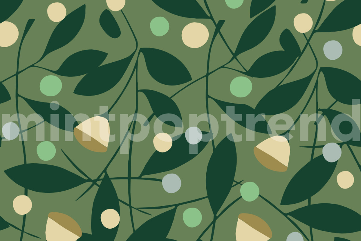 Tea Leaves Seamless Pattern, a Pattern Graphic by Mintpoptrend (Photo 3 of 11)