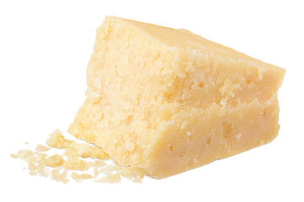 parmesan cheese isolated on white