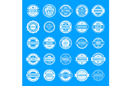 Vintage badges and labels icons set, an Illustration by Ylivdesign