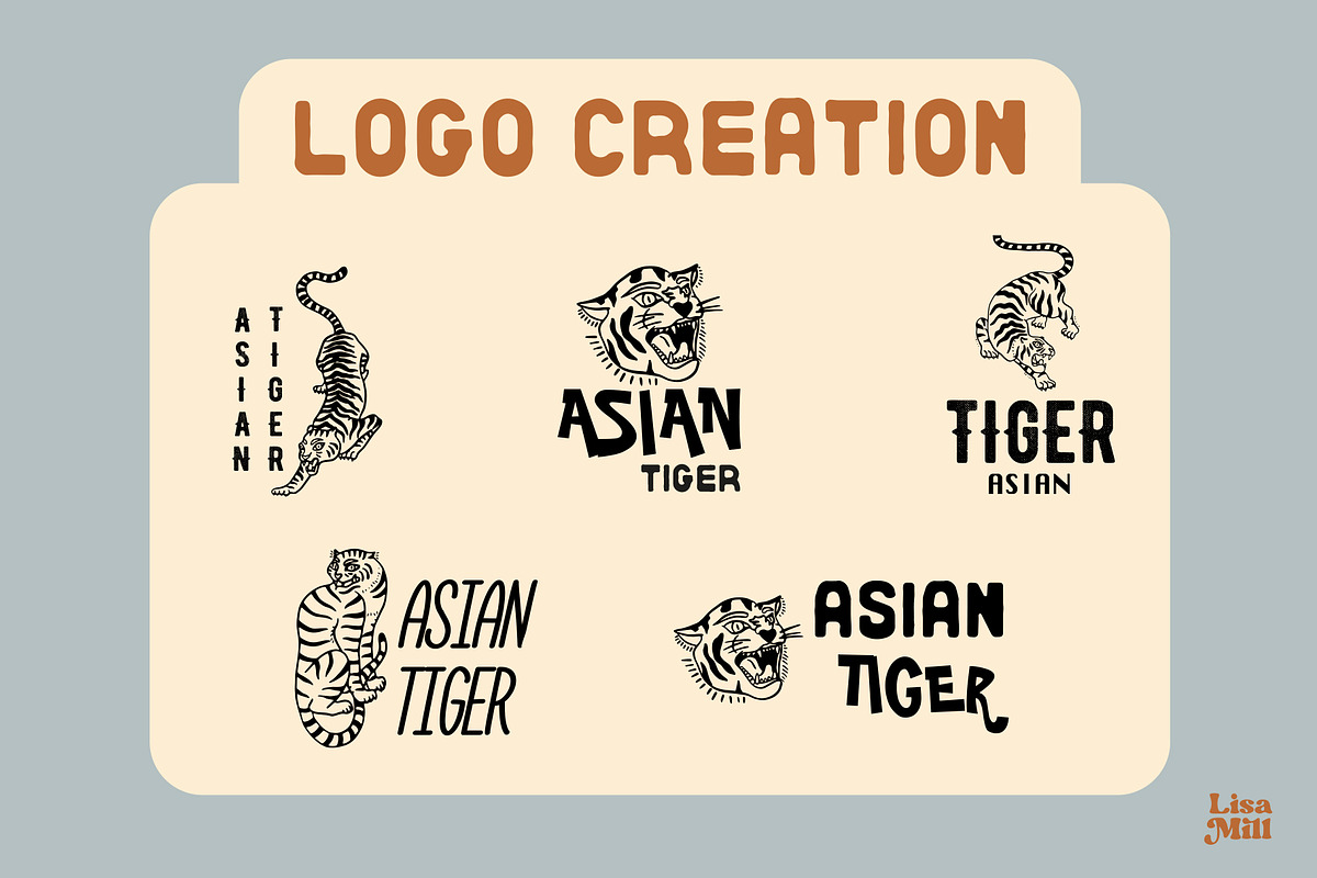 Vintage asian tigers bundle, an Object Graphic by Lisa Mill (Photo 7 of 8)