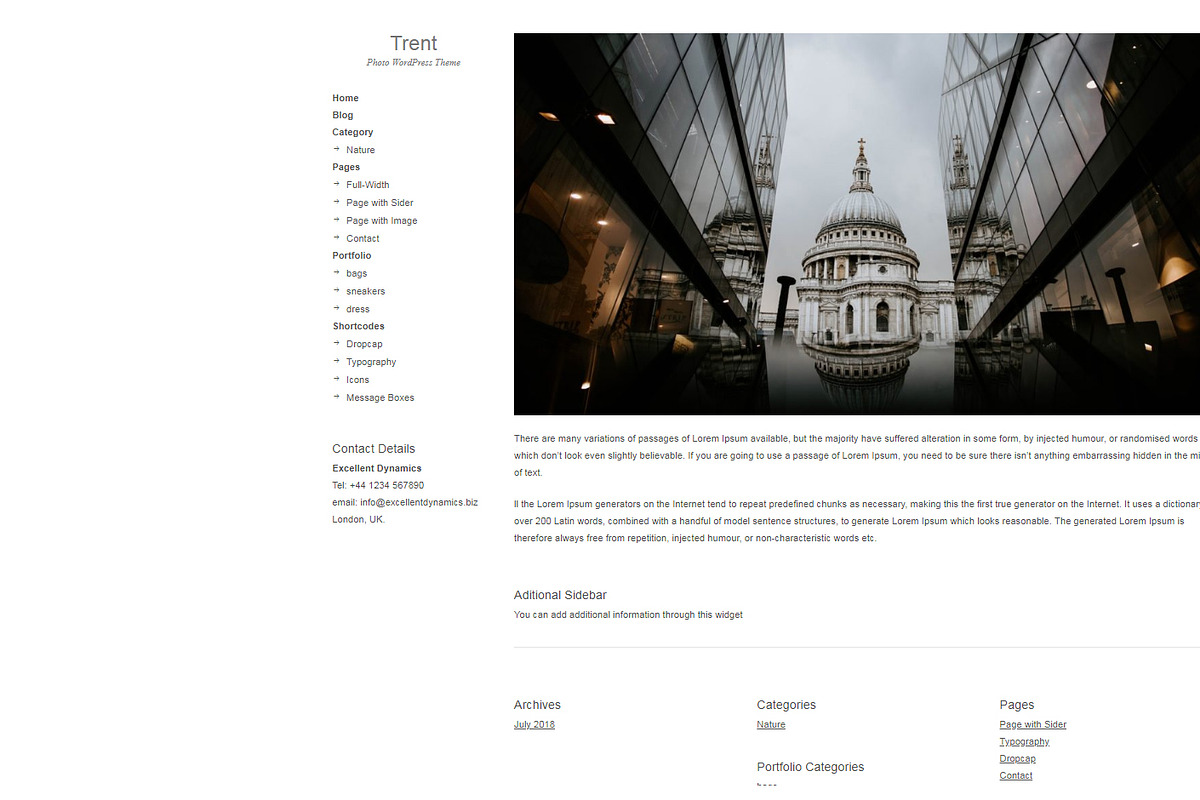 Trent - Portfolio WordPress Theme, a WordPress Template by Excellent Dynamics (Photo 3 of 6)