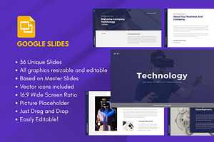 TECHNOLOGY Google Slide Template, a Presentation Template by Rizki Herdian