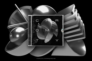 3D Geometry Chrome 85 Illustrations