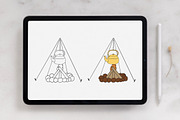 30 Procreate Stamps – Camping set, a Brush Add-On by Mari_Caliart (Thumbnail 3 of 11)