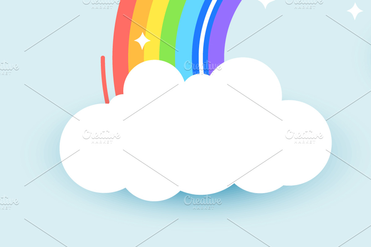Kids Style Rainbow With Clouds, a Decorative Illustration by Black White Mouse Design (Photo 3 of 3)