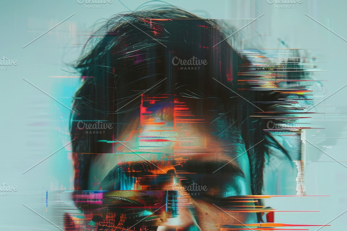 90 Glitch faces, a Person Illustration by Handmadefont (Photo 58 of 94)