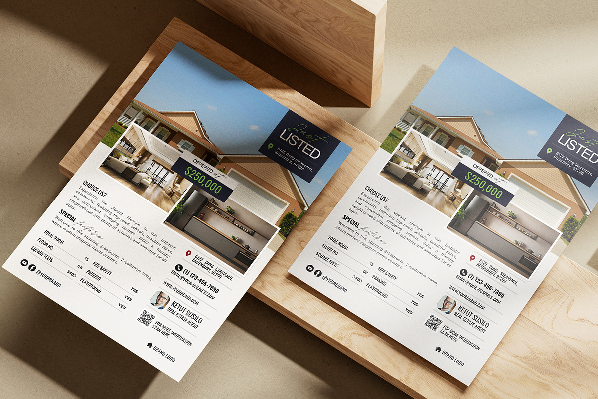 Realtor Just Listed Property Flyer, a Flyer Template by Prapti Design (Photo 7 of 10)