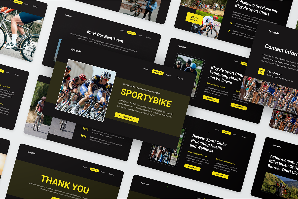 Bicycle Sports Club Google Slide, a Presentation Template by SquidPixey (Photo 6 of 6)