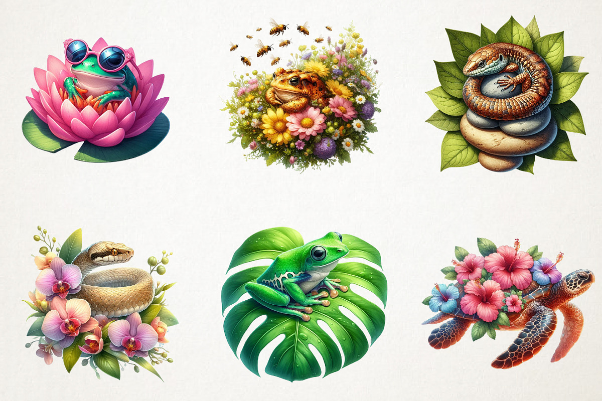Botanical Summer Amphibians & PNG, a Seasonal Illustration by RobertsArt (Photo 7 of 7)