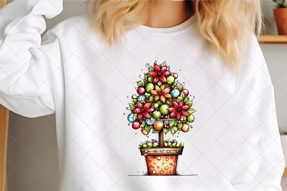 Whimsical Christmas Topiary Tree, an Illustration by SinaCreation (Photo 4 of 7)