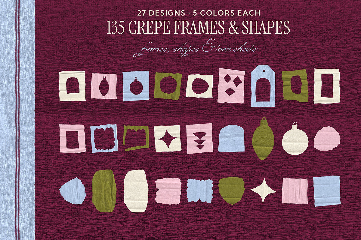 Crepe Paper Christmas Collage Kit, an Object Graphic by Anzhelika (Photo 9 of 11)
