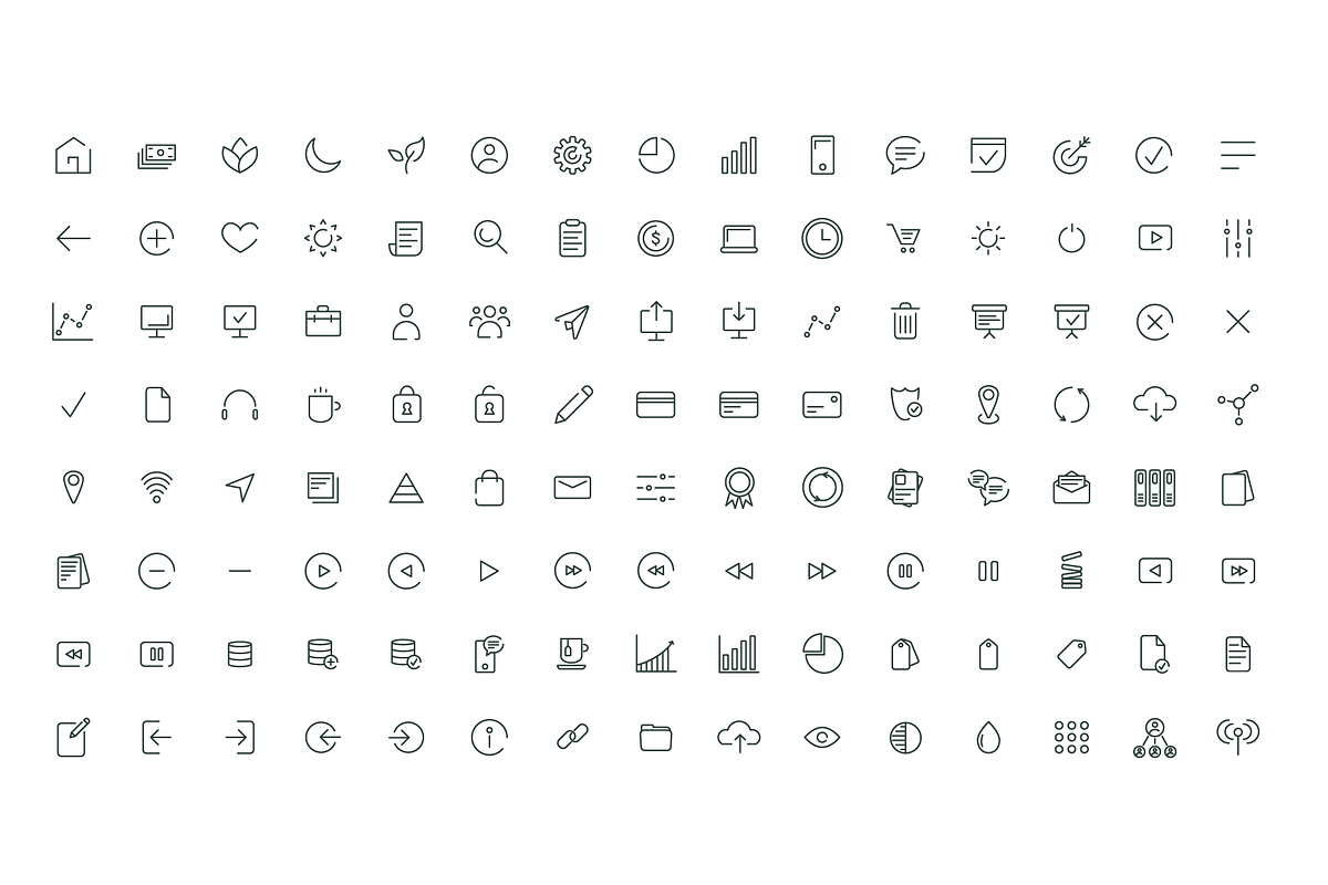 120 Minimal Line Business Icons, an Icon by Marcelina Pulcini Designs (Photo 2 of 2)