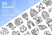 Wedding Icons Set - Line, an Outline Icon by Kmg Design (Thumbnail 1 of 3)