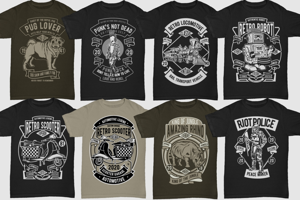 250 Retro Tshirt Designs Bundle #4, an Illustration by roach_graphic (Photo 26 of 34)