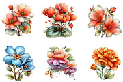 Whimsical Spring Flower Clipart, an Illustration by CreationArt (Thumbnail 7 of 7)