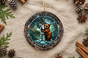 Stained Glass Bear Ornament Art PNG, a Seasonal Illustration by CrexoraLab (Thumbnail 2 of 3)