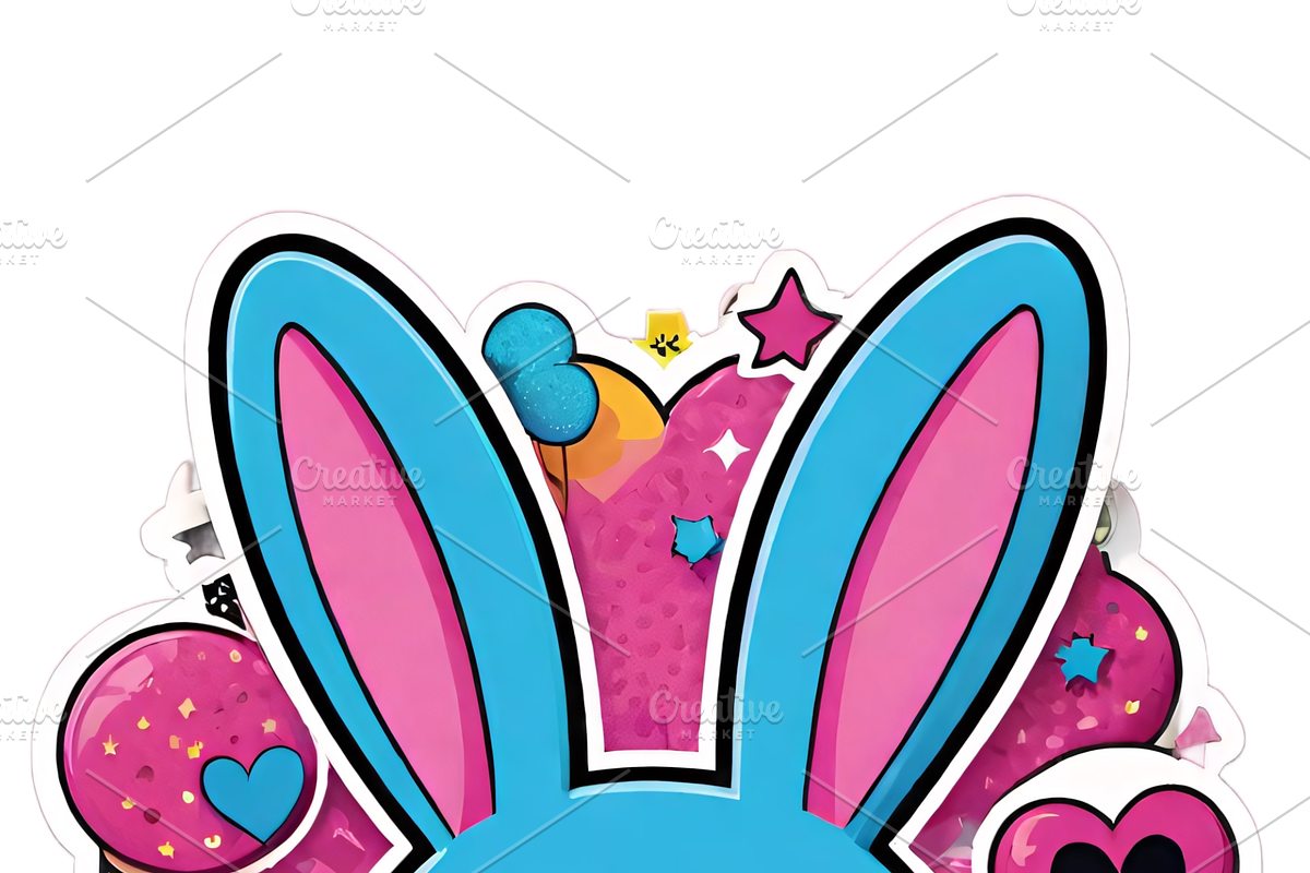 Cyberpunk Rabbit Stickers PNG & JPG, an Object Graphic by ETARA by Mea Hau (Photo 14 of 14)