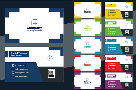 Modern Geometric QR Code Business Ca