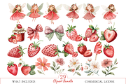 Whimsical Strawberry Girl, an Illustration by MockupWizard (Thumbnail 2 of 4)