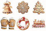 Christmas Gingerbread Clipart, an Illustration by OK Design (Thumbnail 2 of 5)