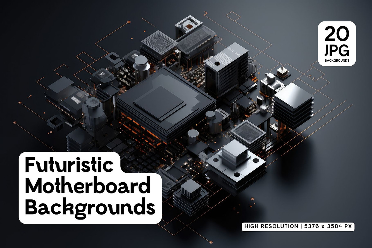 20 Futuristic Motherboards, a Background Graphic by HipFonts (Photo 1 of 6)