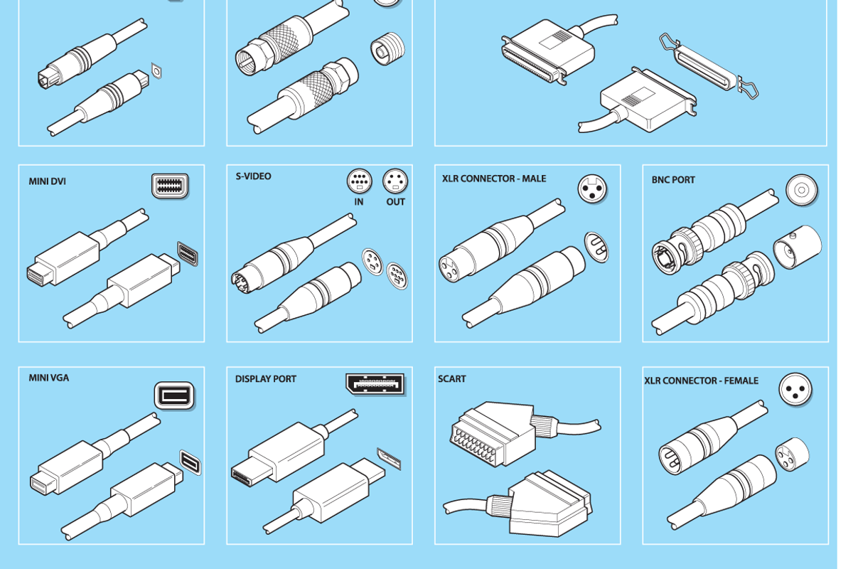 Computer/AV Connections, an Illustration by Industrial Artworks