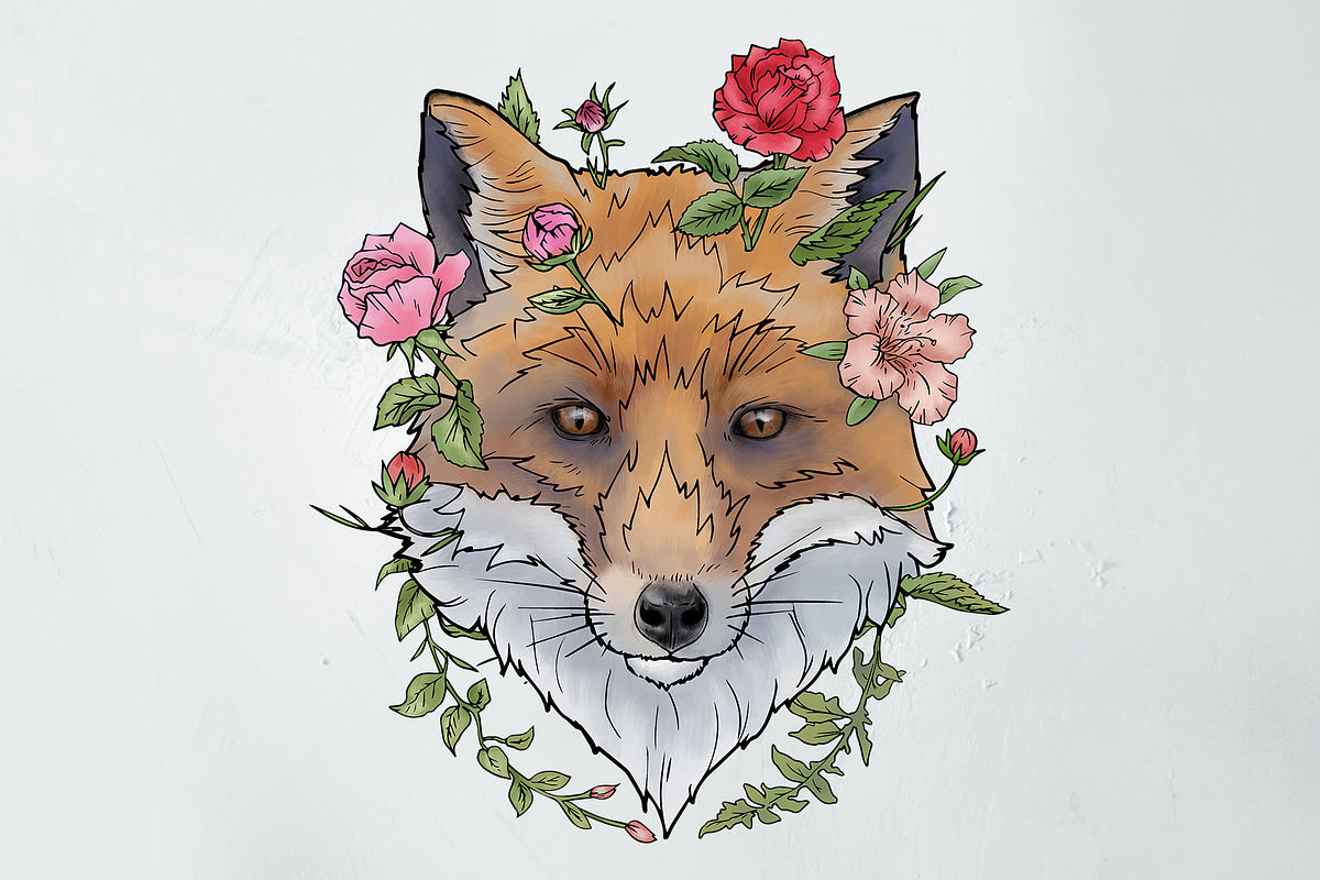Fox illustration in boho style, an Illustration by Infinity Creativity (Photo 3 of 4)