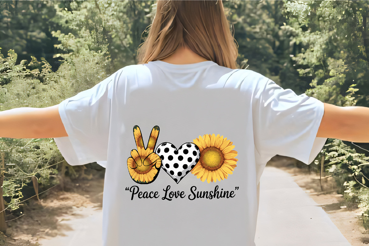 Peace love sunshine sunflower design, an Illustration by CrexoraLab (Photo 3 of 4)