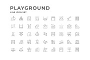 Set line icons of playground, an Outline Icon by motorama (Thumbnail 2 of 2)