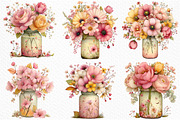 Watercolor Spring Mason Jar Clipart, an Illustration by Craft Nest (Thumbnail 4 of 12)