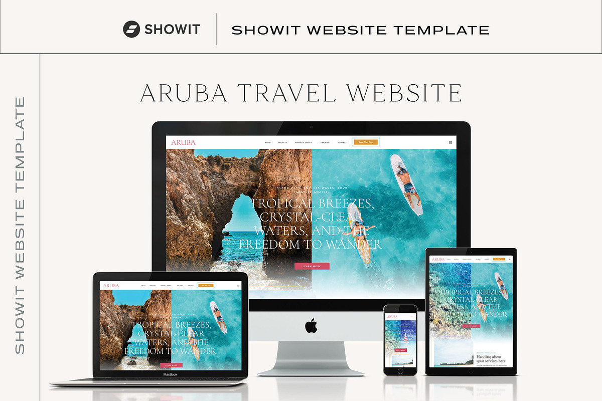 Aruba Travel Showit Website Template