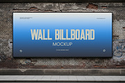 Street Billboard Mockup on Wall, an Advertising Mockup by graphypix (Thumbnail 1 of 4)