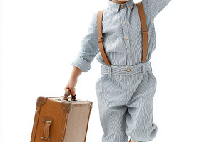Stylish child in vintage outfit with, a Person Photo by MistyDay